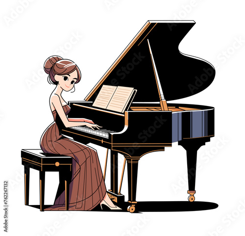 ピアノを演奏している女性