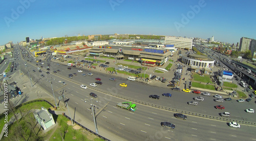 The road next to the department store Krestovskiy, aerial view. This is modern shopping complex, located near the metro Rizhskaya © Pavel Losevsky