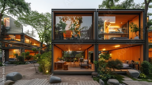 House With Abundant Windows and Lush Plants