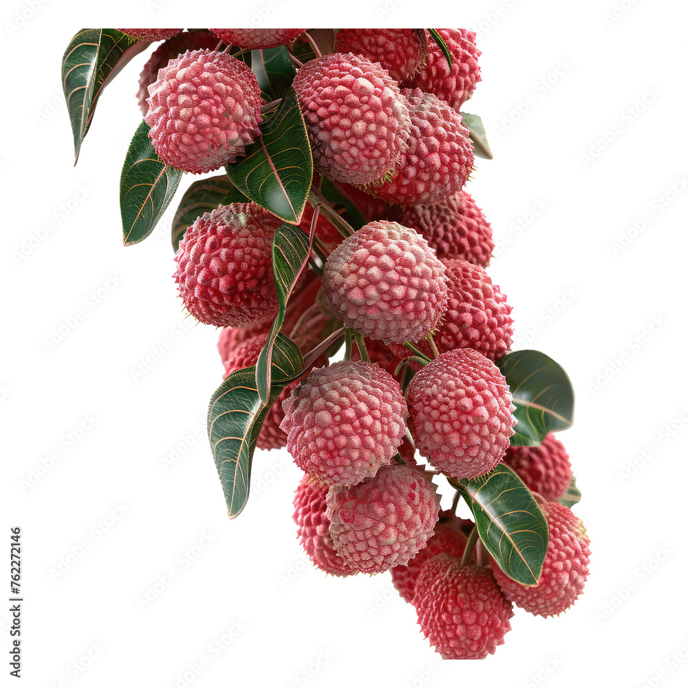 fruit, string of litchi isolated on transparent background fruit, string of litchi isolated on transparent background