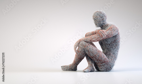 Abstract person posing. Uniqueness and complexity concept.