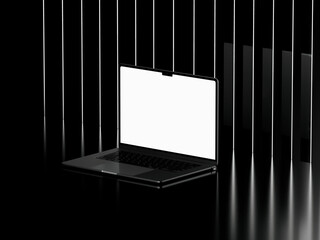 Device Screen mockup. Laptop pro with blank screens for your design. Realistic 3D illustration