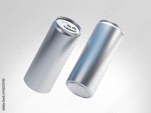 Metallic Soda Can Mockup. 3D Illustration
