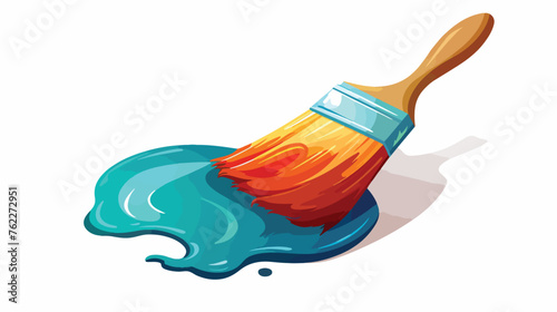 Paint icon  flat vector isolated on white background