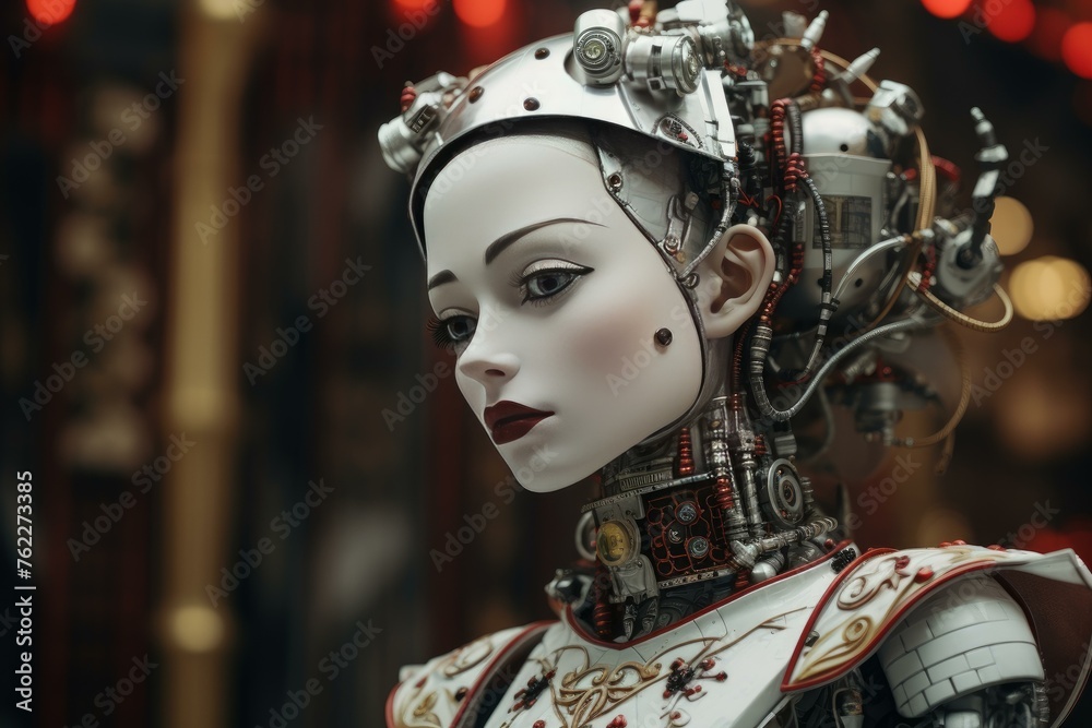 Cutting-edge Queen robotic. Ai fiction tech. Generate Ai Cutting-edge Queen robotic. Ai fiction tech. Generate Ai