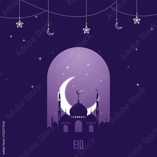 Eid mubarak social media post, eid ul adha design, holy day islamic social media post or banner, geometric shape design background