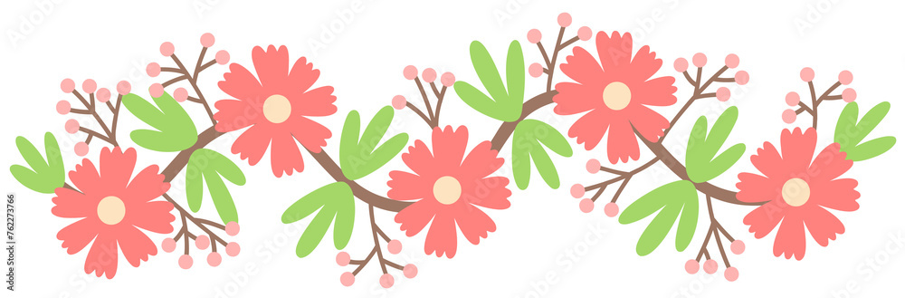 Simple Decorative Spring Flower Border Simple Decorative Spring Flower Border