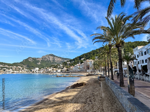 view of the city of the sea Port de Soller photo