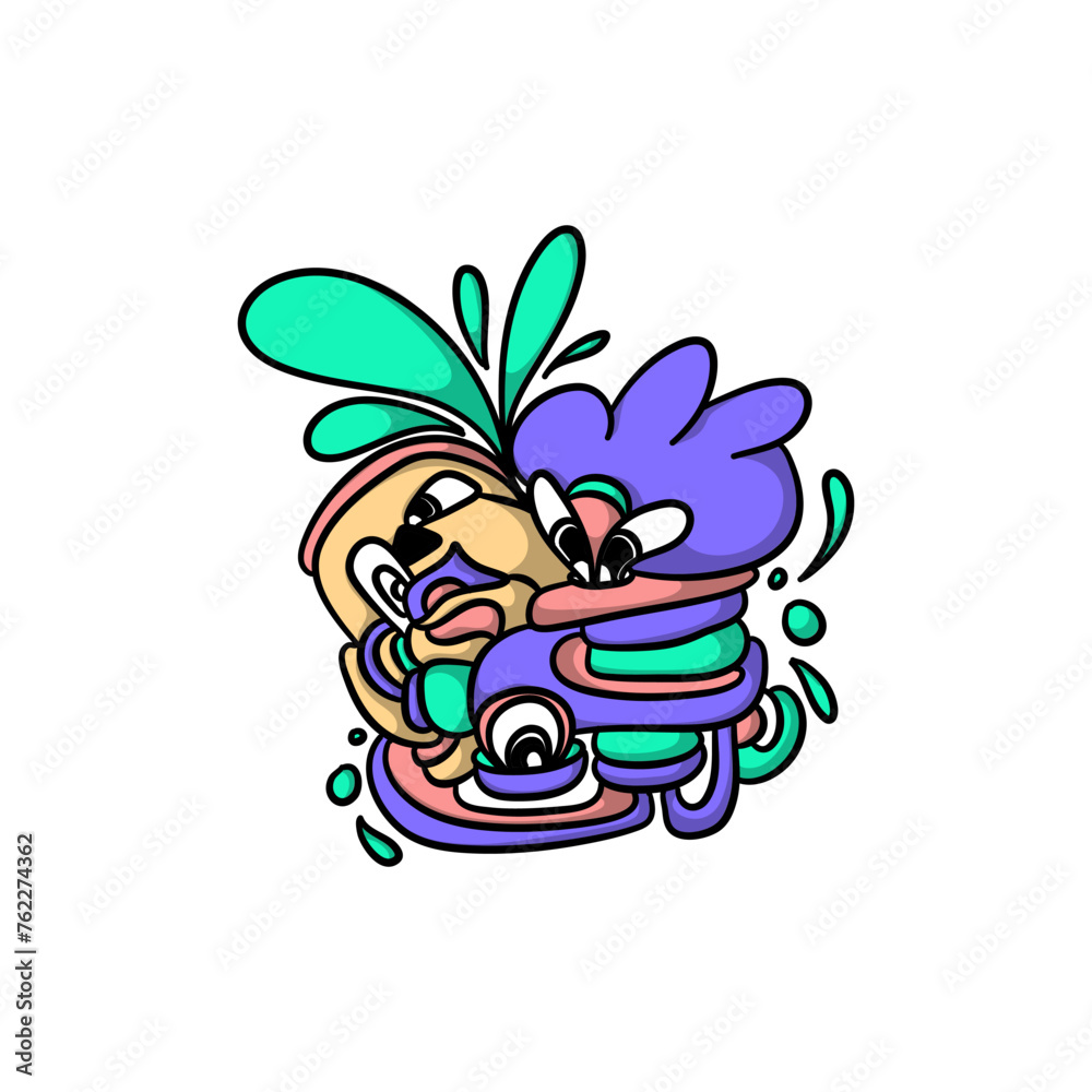 Abstract Character Doodle Sticker Fun and Playful Decals for Laptops and Journals Abstract Character Doodle Sticker Fun and Playful Decals for Laptops and Journals