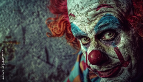 Mysterious clown with intense gaze