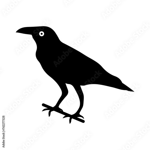 Crow, wild, animal icon. Black vector graphics.