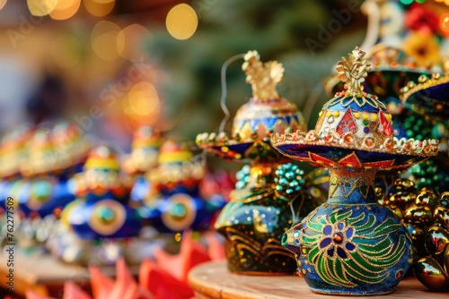 Vibrant and colorful Mexican ornaments