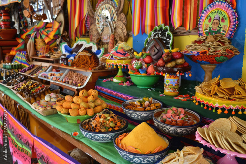 A vibrant display of traditional Mexican culinary treats