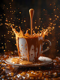 Cup of coffee splashes