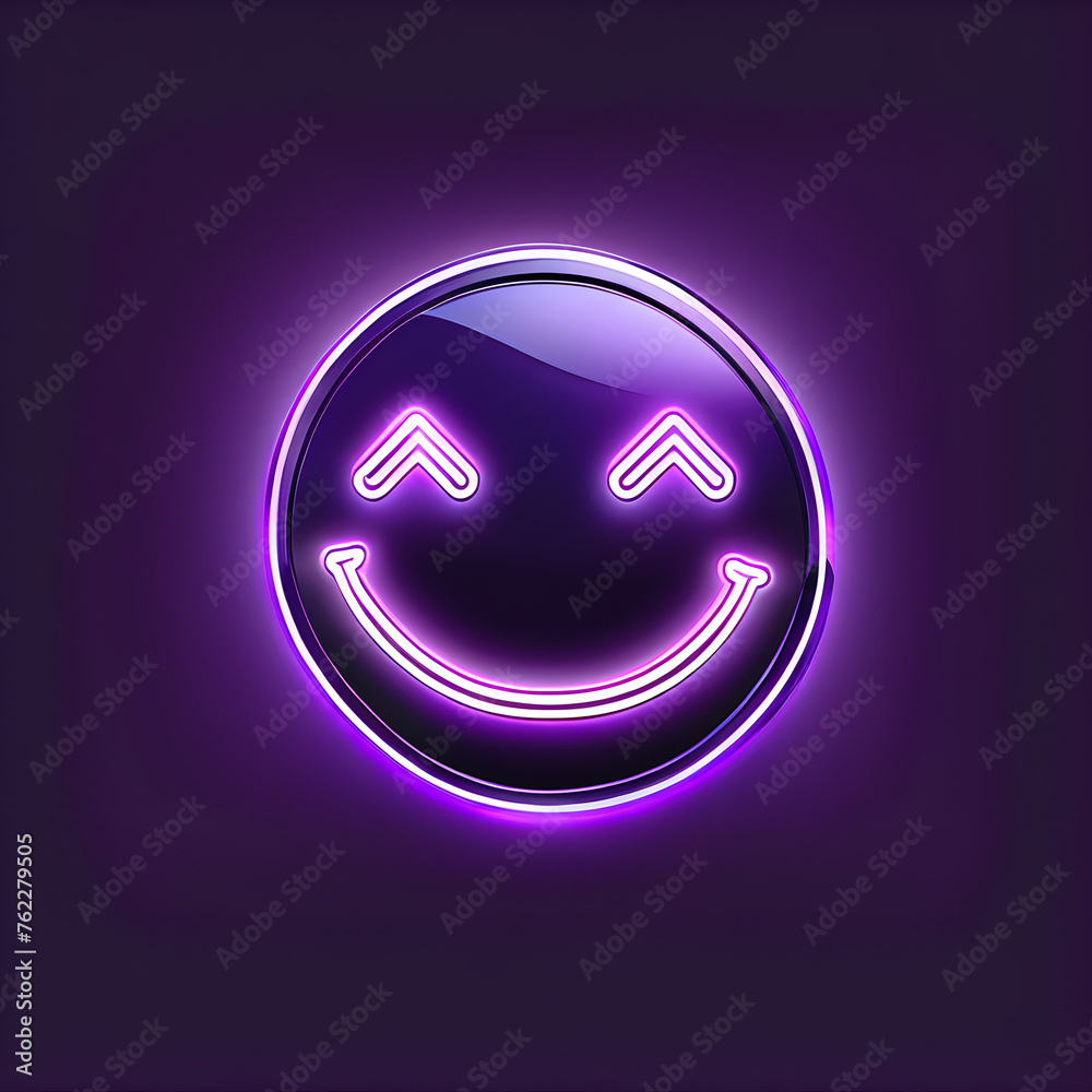 Purple Glow: Smiling Neon Icons(Generative AI) Purple Glow: Smiling Neon Icons(Generative AI)