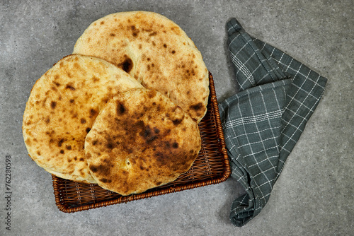 Algerian homemade bread named matlouh in arabic photo