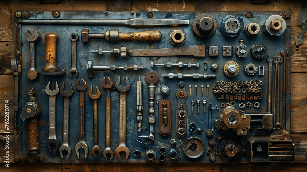 Abstract illustration of mechanic's tools concept, vector art 