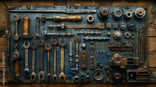 Abstract illustration of mechanic's tools concept, vector art  © IvanCreator