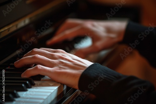 hands playing the piano, Generative AI