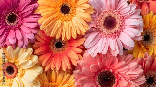 Beautiful gerbera flowers  closeup view