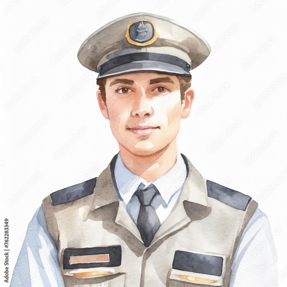 Portrait of a Young Male Police Officer in Uniform Portrait of a Young Male Police Officer in Uniform