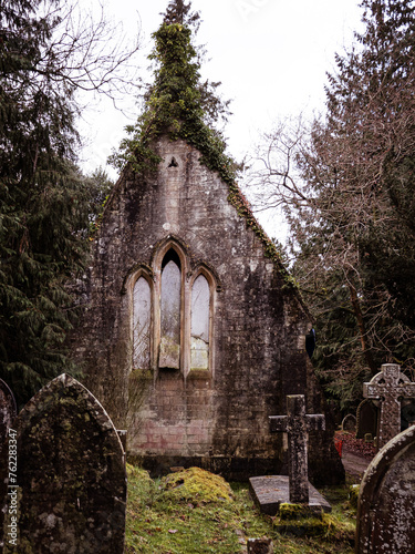 Old abandoned chapel and graveyard