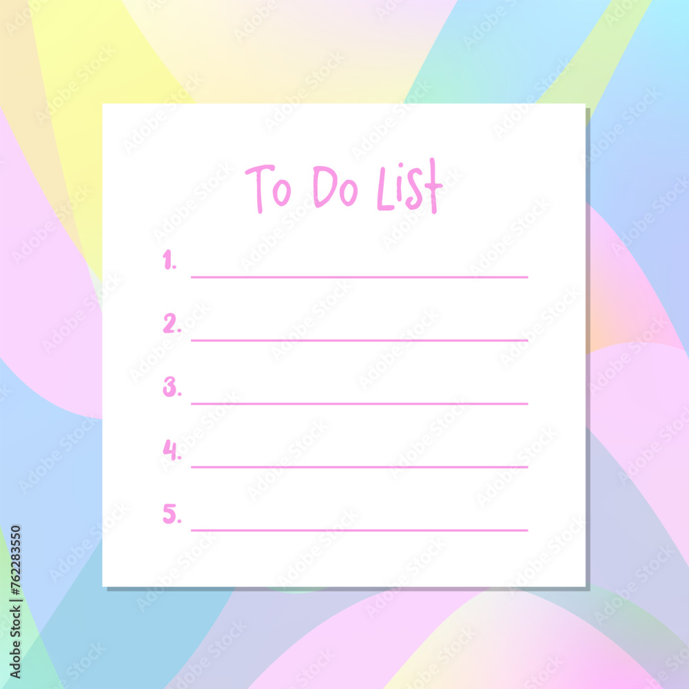 To do list, template. Printable. Colorful background