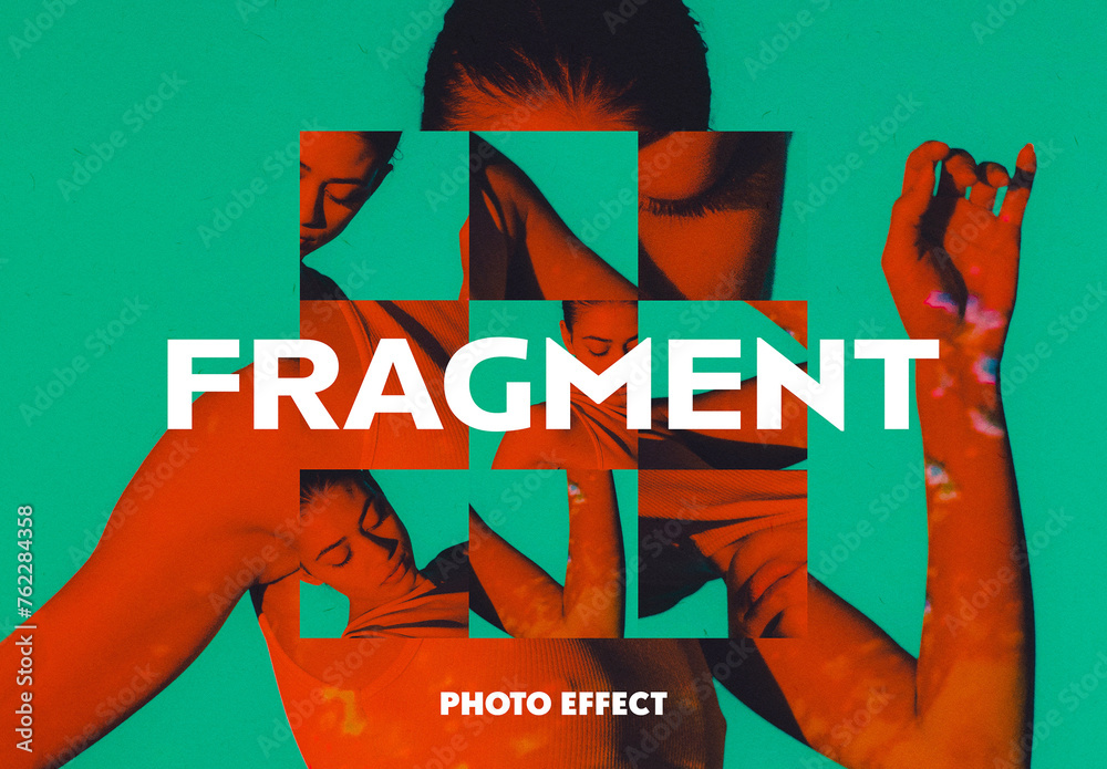 Collage Fragments Photo Effect Mockup Stock Template | Adobe Stock