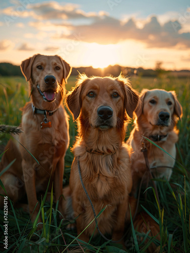 Photo de plusieurs chiens qui font la pause devant l'objectif