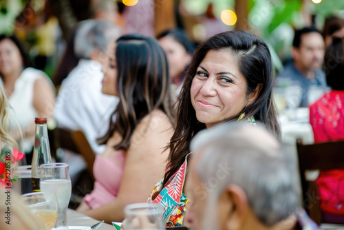 Close-up of attendees at a lively Mexican party