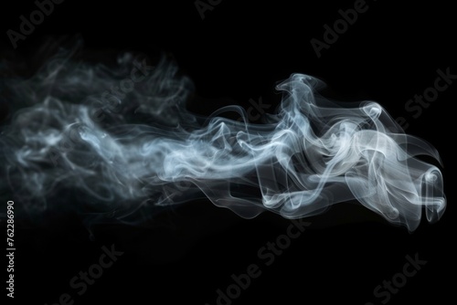 White smoke on a black background. steam vapour overlay. smoke and dust cloud isolated on dark background. black and white bnw style, realistic and high quality png, AI Generated.