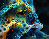Abstract Art of a Face with Fractal Patterns