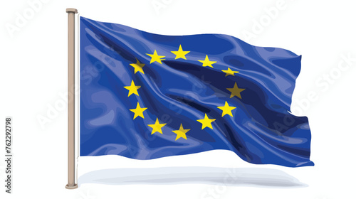 Slightly waving flag of the European Union isolated