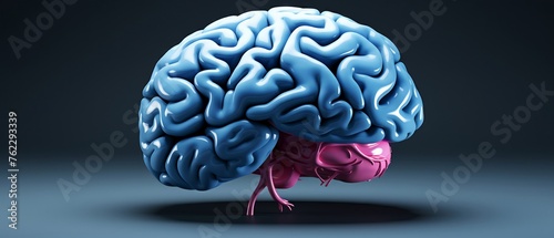 Brain illustration in ultra HD unique hyperrealistic style frontal perspective