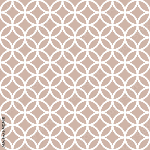 Seamless geometric pattern vector with overlapping circles. Simple classic retro background.