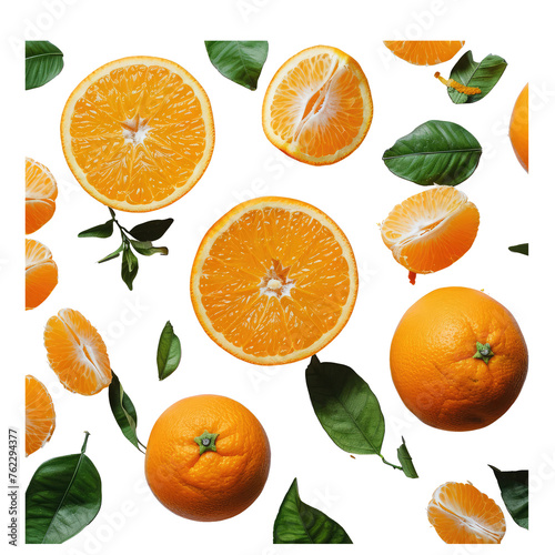 fresh oranges isolated on transparent background
