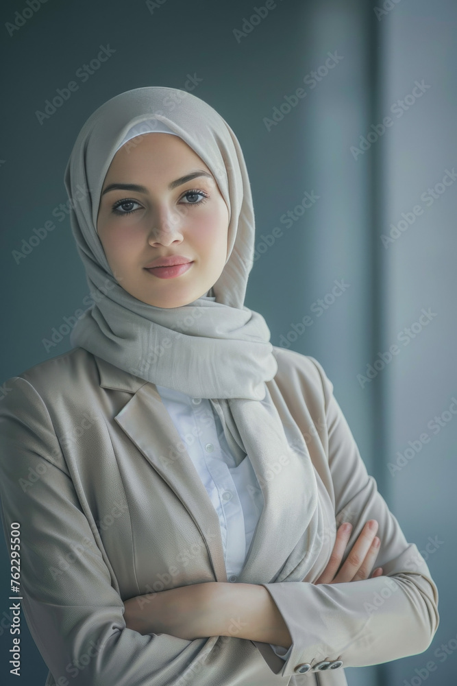 Successful Muslim Businesswoman in Hijab: Hyper Realistic Portrait
Successful Muslim Businesswoman in Hijab: Hyper Realistic Portrait