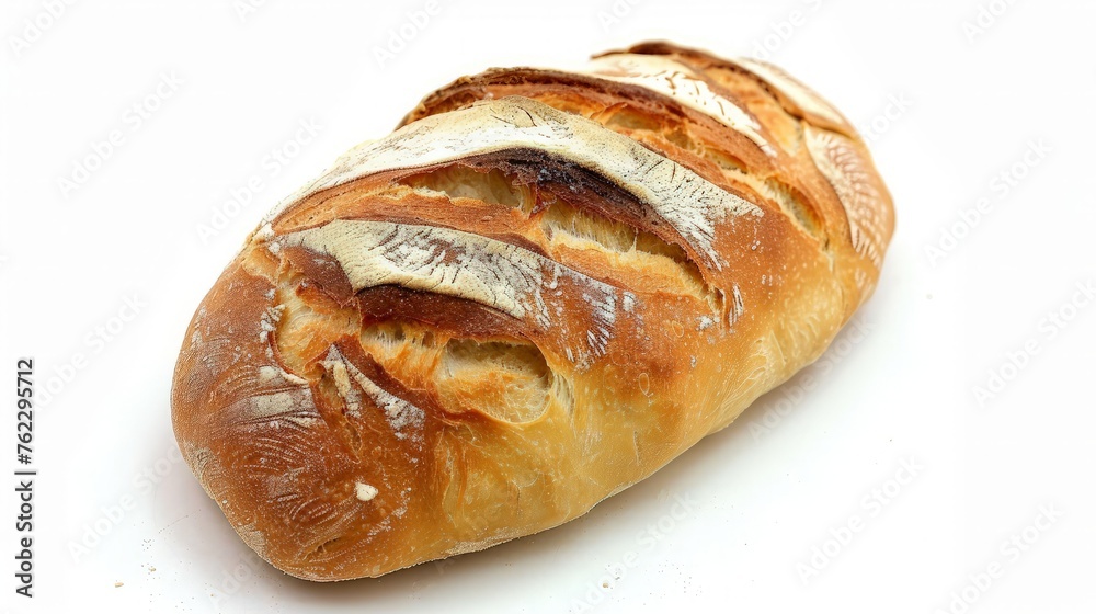Sourdough bread on white background