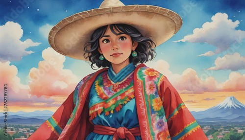 Watercolor Illustration Of Mexican American Holiday Attire