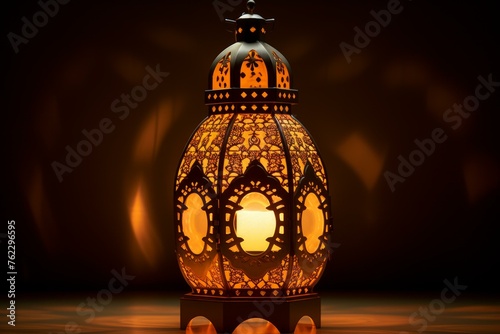 Ornamental Ramadan lantern background. Art decoration fabric celebration. Generate Ai