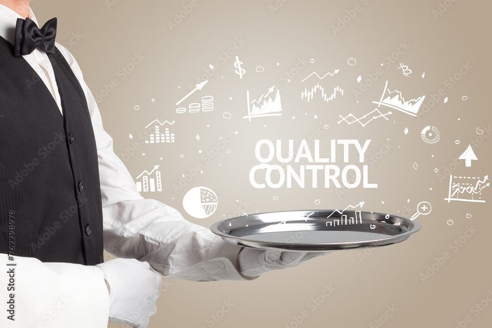 Waiter serving business idea concept Waiter serving business idea concept