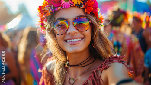Young woman at a music festival