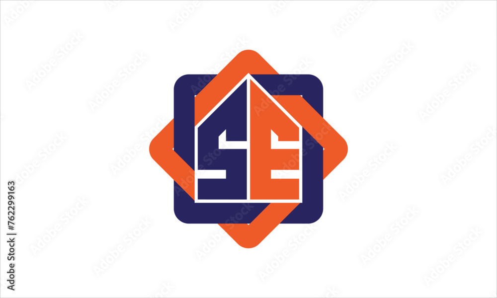 SE real estate logo design vector template. SE real estate logo design vector template.