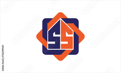 SS real estate logo design vector template.