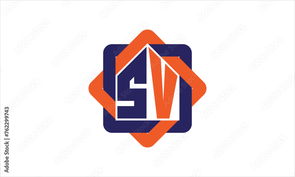 SV real estate logo design vector template. SV real estate logo design vector template.