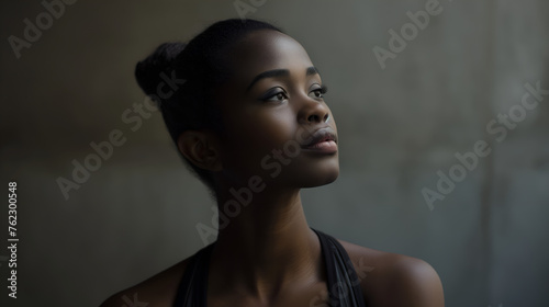 African woman ballet dancer with natural hair