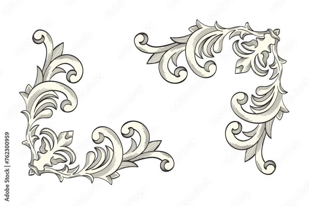 Ornamental border in baroque style