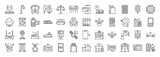Smart City vector thin line mini icons set. Thin simple outline icon collection.