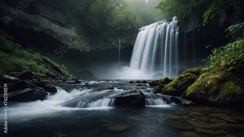 waterfall in the forest © Designer Khalifa