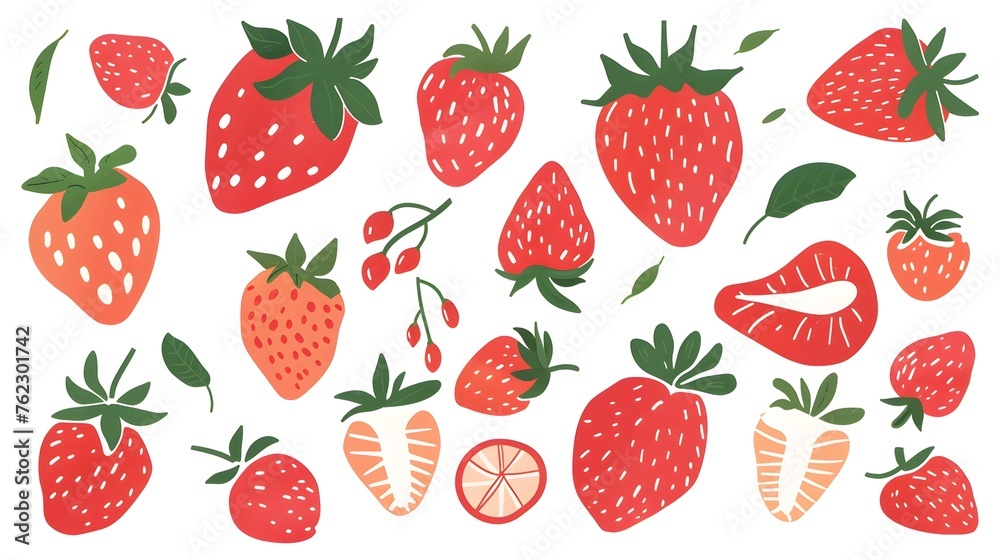 Strawberry vector set collection graphic clipart design Strawberry vector set collection graphic clipart design